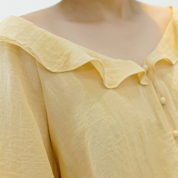 Cămașă elegantă de damă cu mâneci lotus 3/4 în două culori