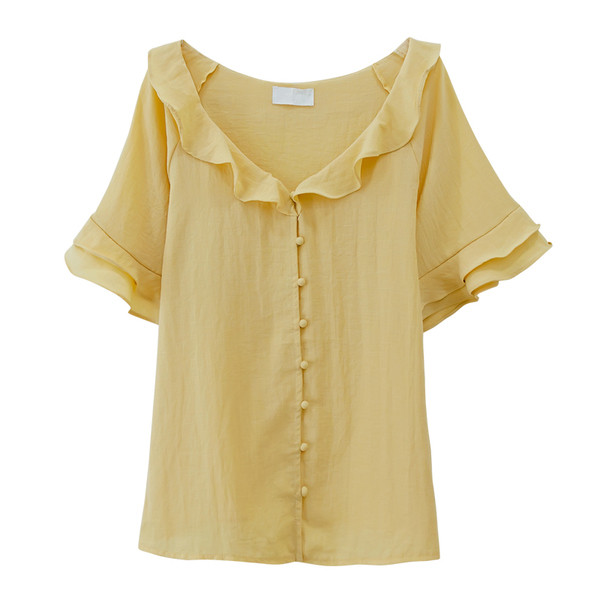 Cămașă elegantă de damă cu mâneci lotus 3/4 în două culori