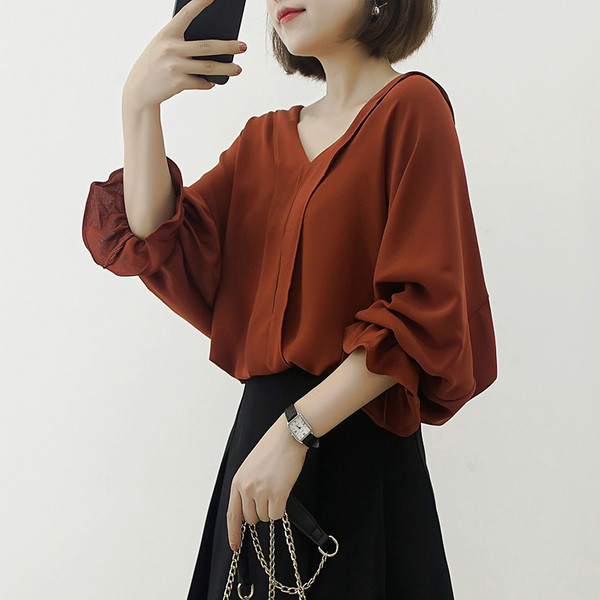 Camasa de dama eleganta model free cu decolteu in V - doua culori