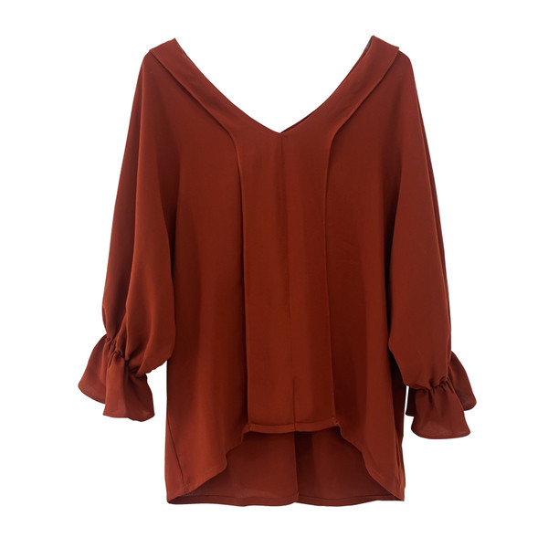 Camasa de dama eleganta model free cu decolteu in V - doua culori