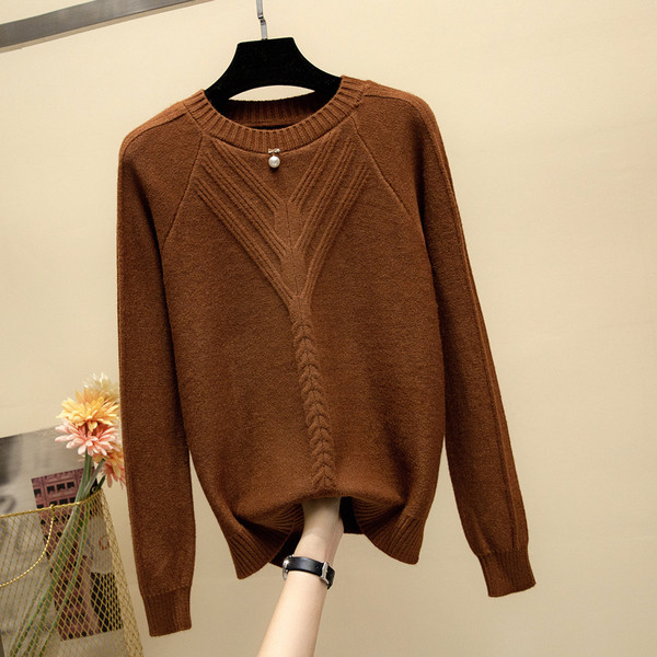 Pulover de dama modern cu decolteu O in mai multe culori