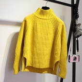 Pulover de dama casual cu guler inalt in mai multe culori