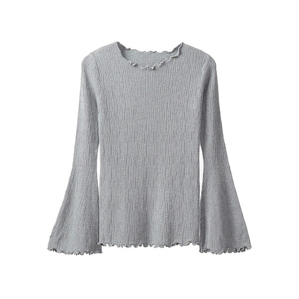 Ежедневен дамски пуловер с лотос ръкав в няколко цвята 