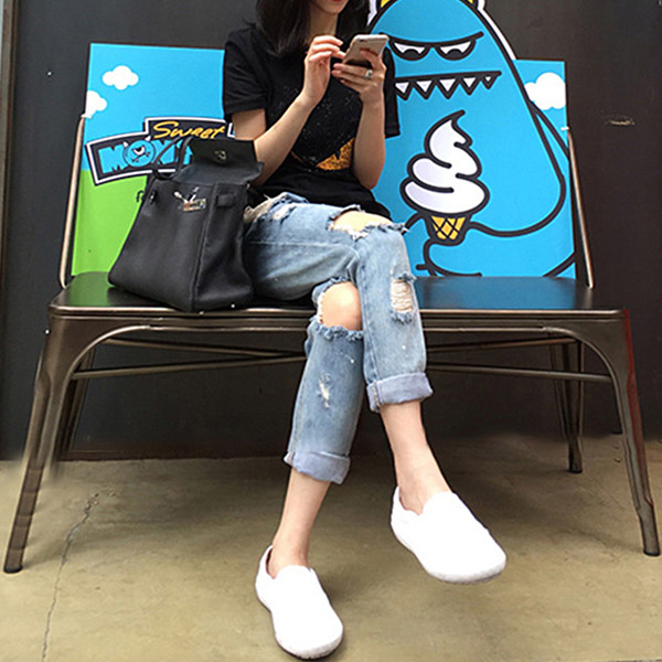 Blugi lungi de dama de culoare deschisa