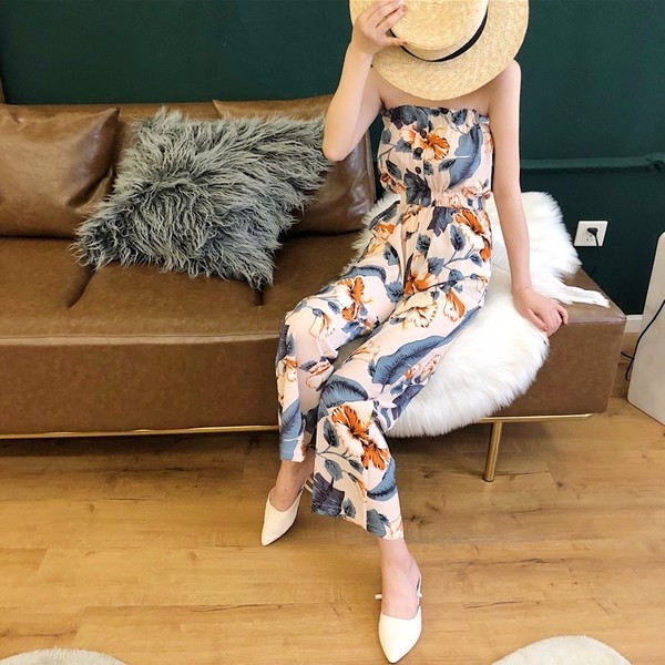 Γυναικεία σαλοπέτα  με floral σχέδιο σε δύο χρώματα