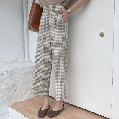 Kockás női nadrág két színben - széles modell