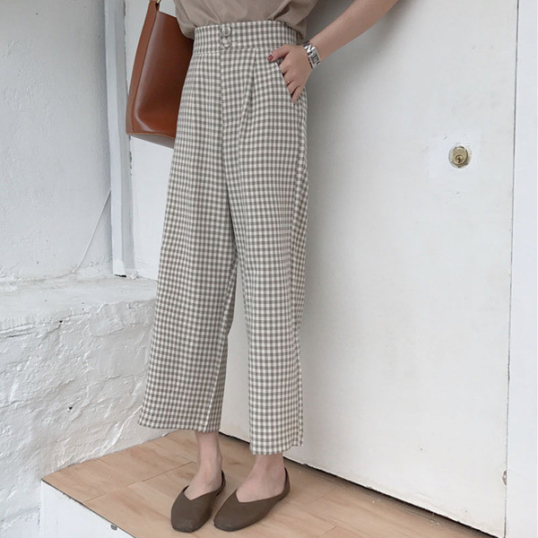 Kockás női nadrág két színben - széles modell
