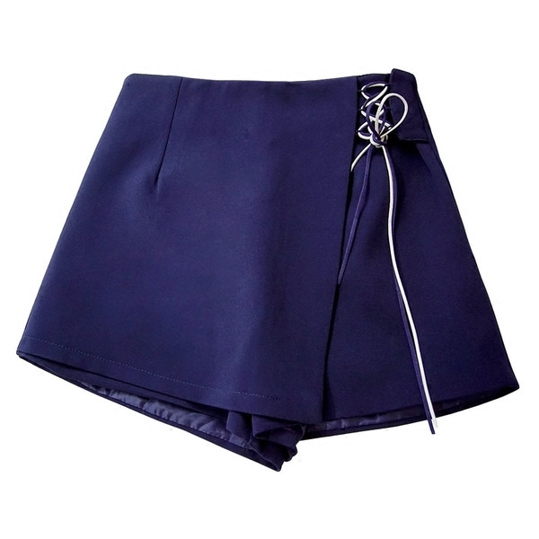 Стилна дамска пола-панталон с връзки в два цвята