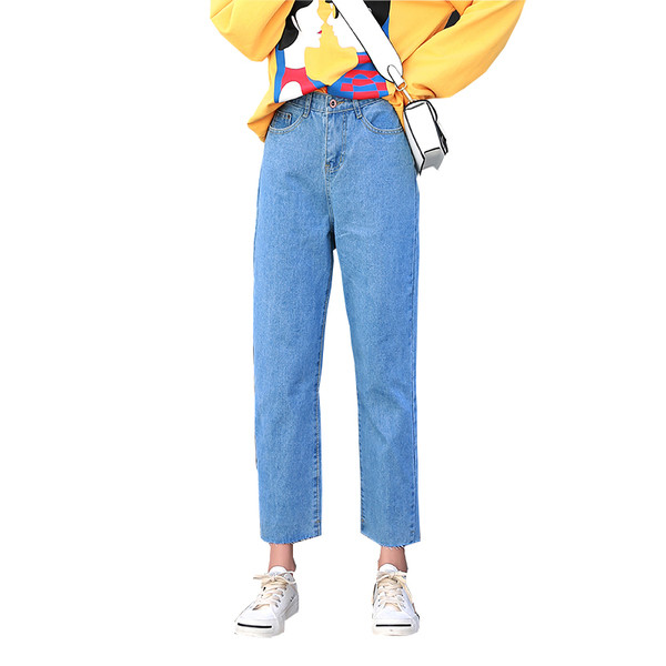 Дамски дълги дънки в два цвята - тъмен и светъл