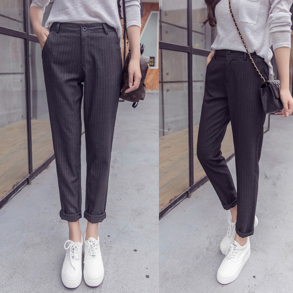 Stílusos női nadrág szürke és fekete színben