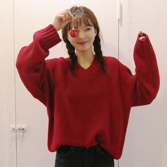 Κομψό γυναικείο πουλόβερ με ντεκολτέ σε σχήμα V σε διάφορα χρώματα