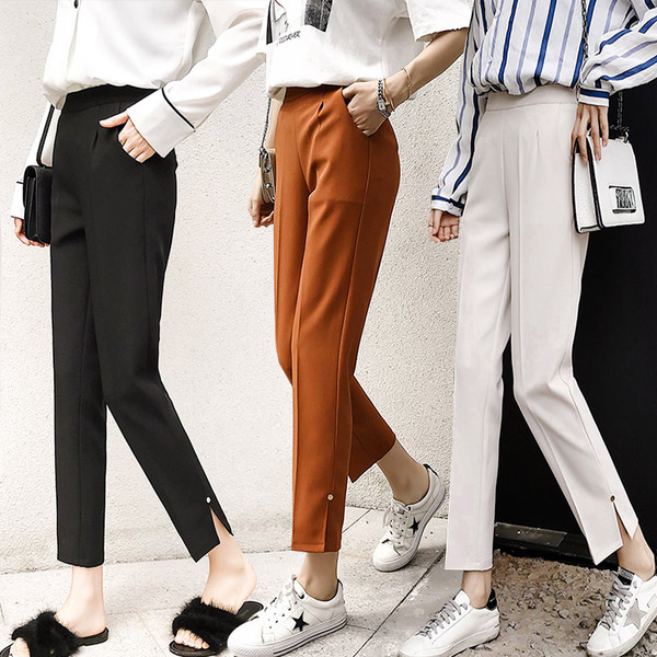 Sportos és elegáns női nadrág fehér, fekete és barna színekben