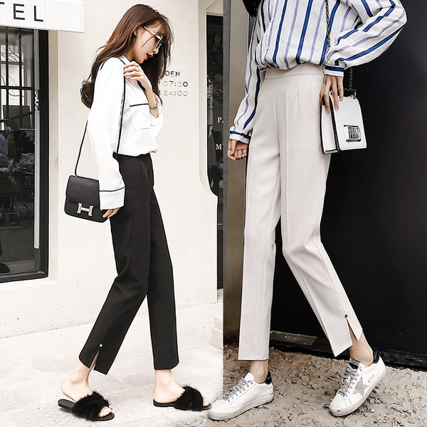 Sportos és elegáns női nadrág fehér, fekete és barna színekben