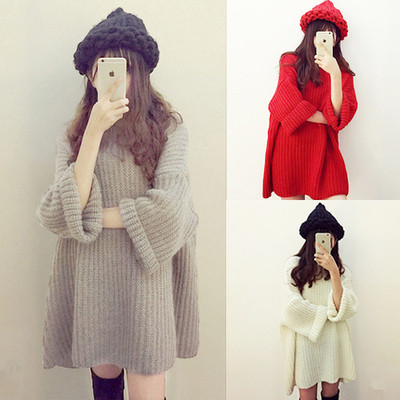 Κομψό γυναικείο  πουλόβερ μακρύ μοτίβο σε διάφορα χρώματα