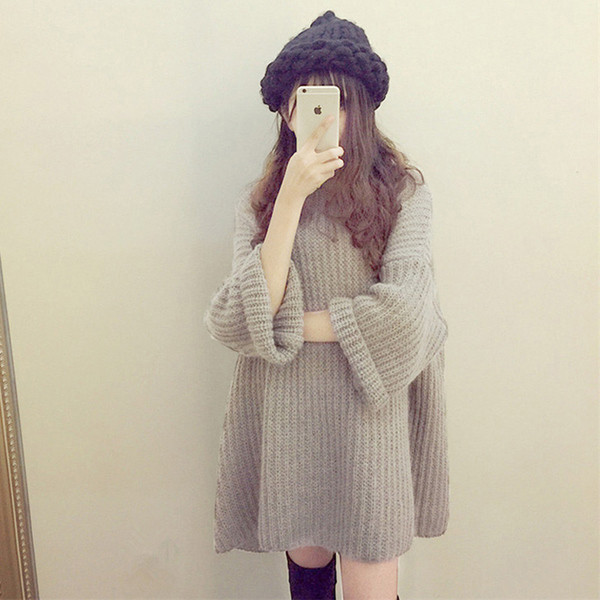 Стилен дамски пуловер дълъг модел в няколко цвята 