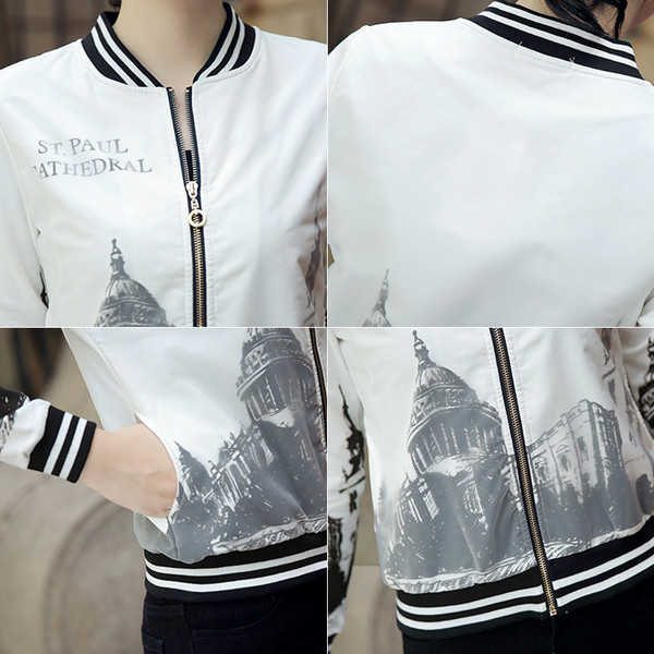 Geaca eleganta de dama cu imprimeu in culoare deschisa