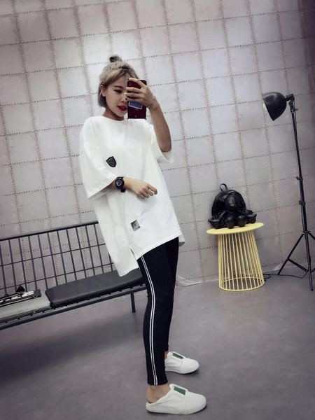 Jambiere de damă din bumbac cu margini în negru și gri