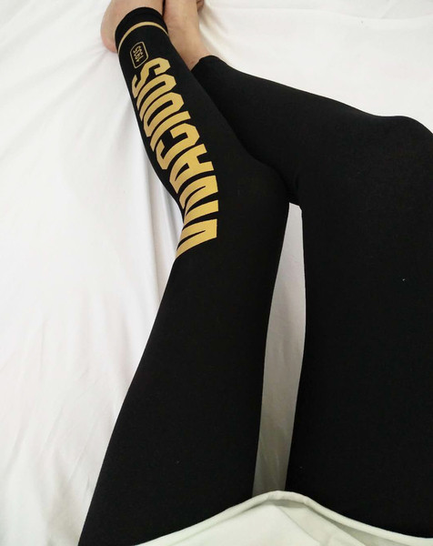 Női sport leggings három színben felirattal