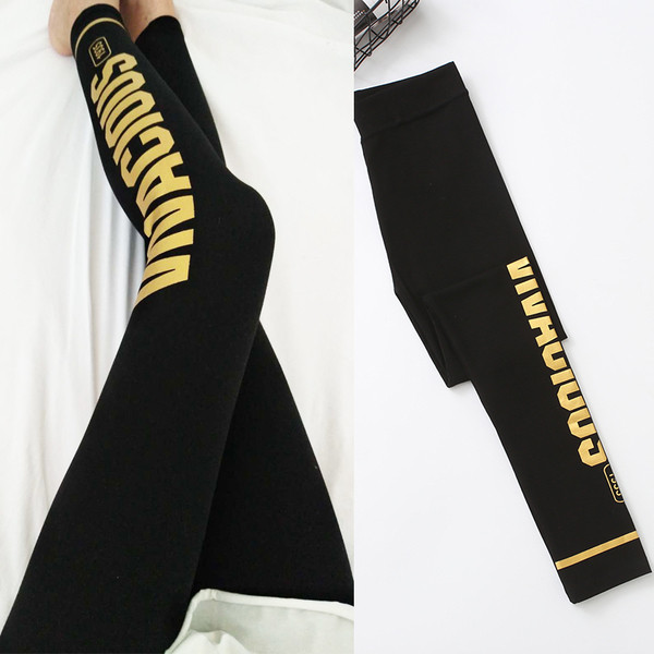 Női sport leggings három színben felirattal