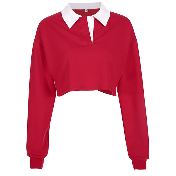 Καθημερινή γυναικεία μπλούζα με μακρύ μανίκι  σε κόκκινο χρώμα