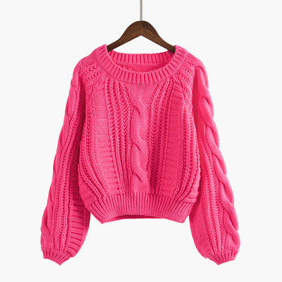 Μοντέρνο γυναικείο πουλόβερ  με O-neckline σε διάφορα παστέλ χρώματα