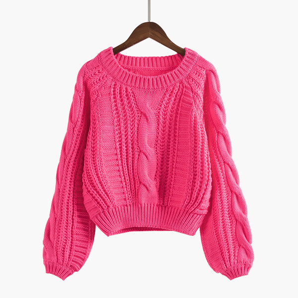 Μοντέρνο γυναικείο πουλόβερ  με O-neckline σε διάφορα παστέλ χρώματα