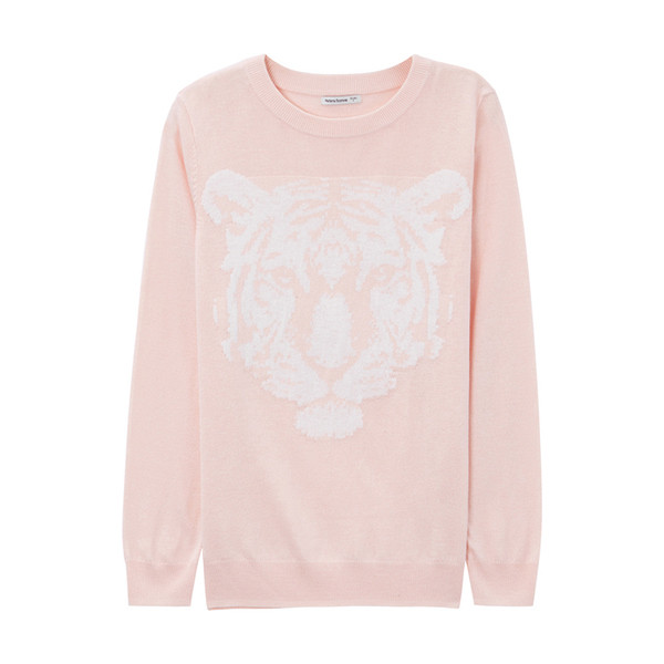 Bluză de damă sport-casual cu aplicație colorată în roz