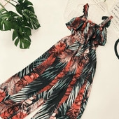 Ευρεία μοντέρνα γυναικεία φόρμα με floral σχέδιο σε δύο χρώματα