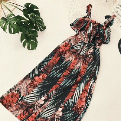 Ευρεία μοντέρνα γυναικεία φόρμα με floral σχέδιο σε δύο χρώματα