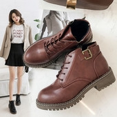 Дамски боти от еко кожа с връзки в два цвята