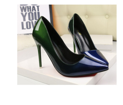 Дамски стилни обувки в преливащи се цветове с висок ток в няколко цвята