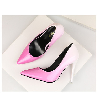 Дамски стилни обувки в преливащи се цветове с висок ток в няколко цвята