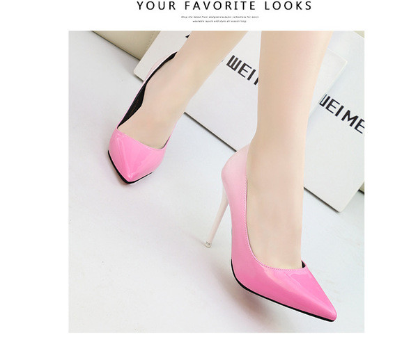 Дамски стилни обувки в преливащи се цветове с висок ток в няколко цвята