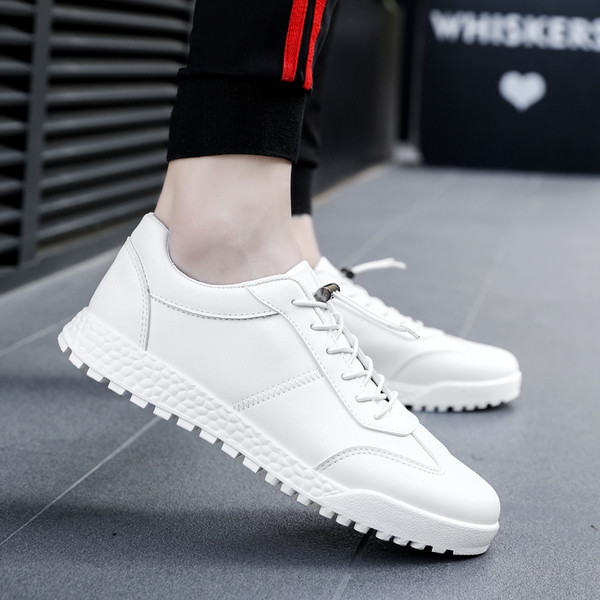 Модерни мъжки кецове от еко кожа в бял и черен цвят