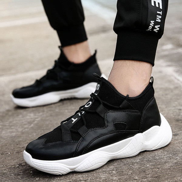 Модерни и удобни мъжки маратонки в черен, бял и червен цвят