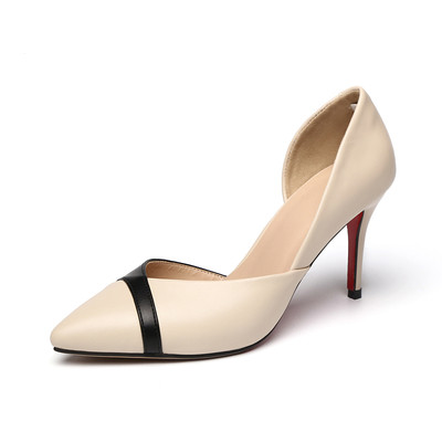 Дамски кожени обувки в няколко цвята с висок ток