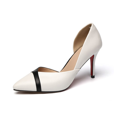 Дамски кожени обувки в няколко цвята с висок ток