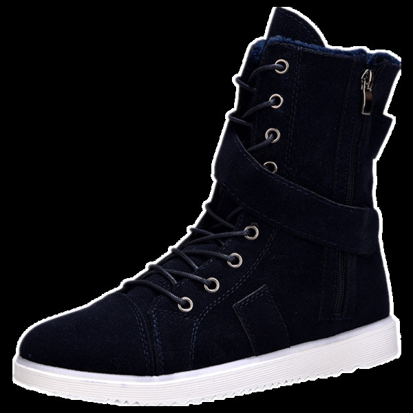 Ανδρικές σουέτ μπότες με πλαϊνό φερμουάρ και Velcro λουράκι σε τρία χρώματα