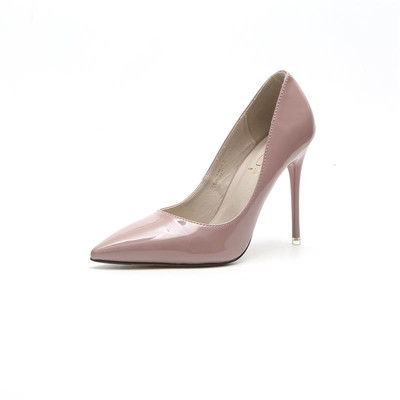 Дамски лачени обувки с висок ток в няколко цвята