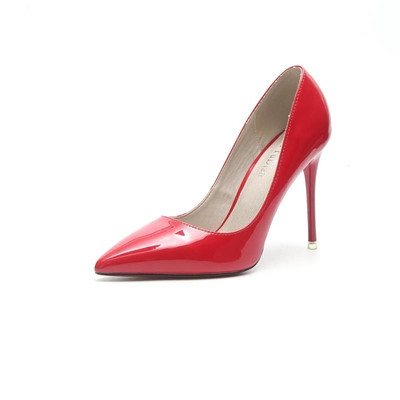 Дамски лачени обувки с висок ток в няколко цвята