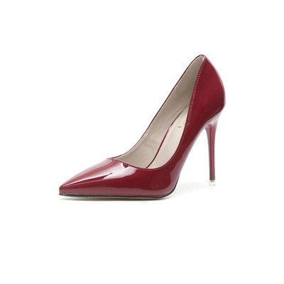 Дамски лачени обувки с висок ток в няколко цвята