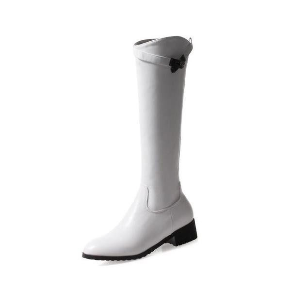 Стилни дамски ботуши от еко кожа с каишка в три цвята