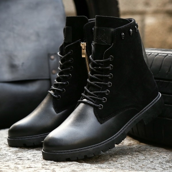 Мъжки боти с цип и връзки в два цвята