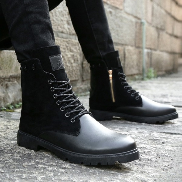 Мъжки боти с цип и връзки в два цвята