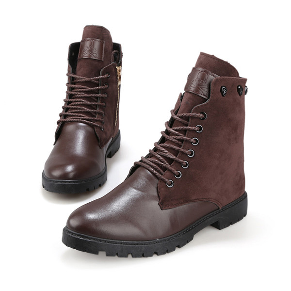 Мъжки боти с цип и връзки в два цвята