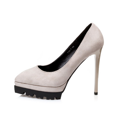 Дамски велурени обувки с висок ток в няколко цвята