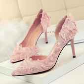 Елегантни дамски обувки с висок ток в три цвята