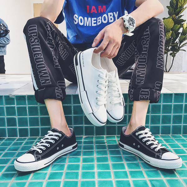 Мъжки ежедневни кецове в бяло и черно