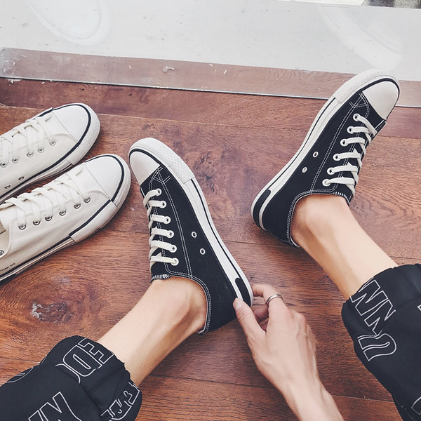 Мъжки ежедневни кецове в бяло и черно