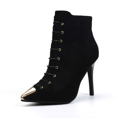 Модерни дамски боти с тънък ток в три цвята